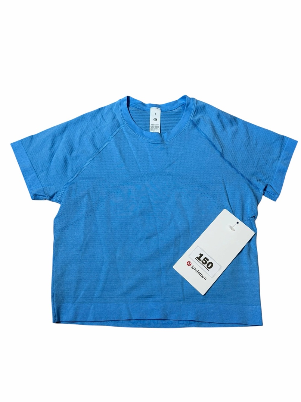 NWT Lululemon Swiftly Tech Cropped Short-Sleeve Shirt 2.0 (Ocean Wave) Size 6